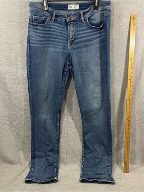 BKE Women’s Gabby High Rise Straight Blue Jeans Stretch Medium Wash 30x32